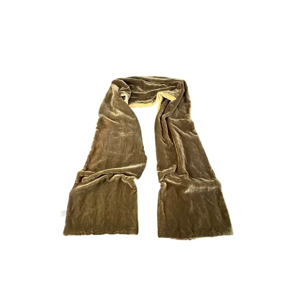 Vintage 90s Y2K Striped Soft Brown Neutral Tone Scarf- 68x9.5